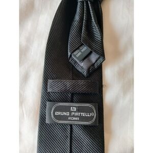 Bruno piattelli silk black striped mens tie 58"